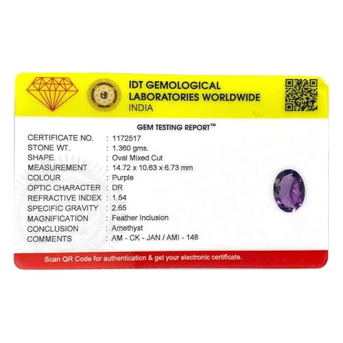 Améthyste brésilienne pour fabrication bijoux pierre véritable ovale 6,8 cts