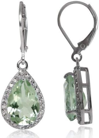 2X8 MM Elegant Pear Shape Gemstone 925 Sterling Silver Halo Drop Dangle Leverback Earrings Jewelry for Women Business Attire