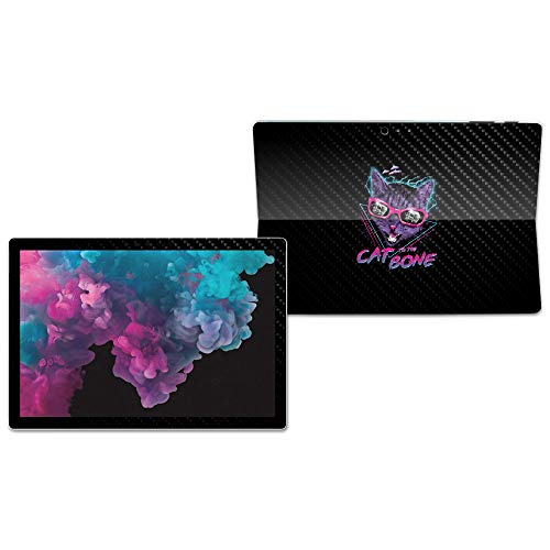 Image of MightySkins Carbon Fiber Skin for Microsoft Surface Pro 6 - Cat To The Bone | Protective, Durable Textured Carbon Fiber Finish | Easy to Apply, Remove, and Change Styles | Made in The USA