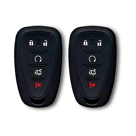 Autobase Silicone Key Fob Cover for Chevy Malibu Camaro Trax Traverse Trailblazer Sonic Blazer Cruze Volt Equinox Spark | Car Accessory for Chevrolet | Key Protection Case 2 Pcs (Black) Cover