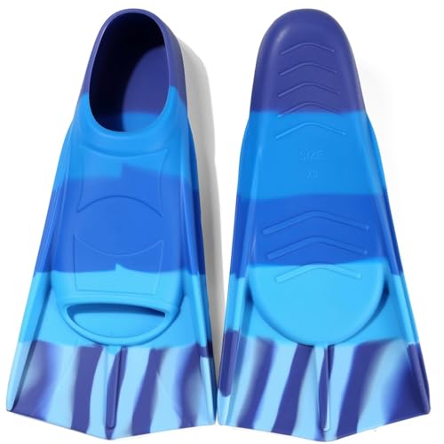 Image of Kids Swim Fins,Short Swim Training Flippers for Lap Swimming Snorkeling for Child Girls Boys Teens XXS