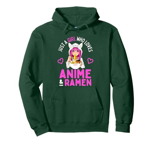 Solo una chica que ama el anime y el ramen Bowl Chicas japonesas Sudadera con Capucha