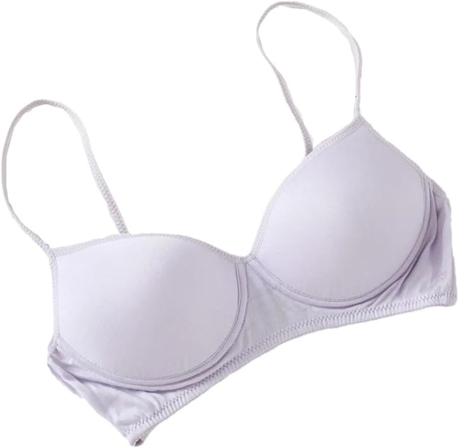 Women's Silk Wire Free Silk 3/4 Cups Bra Solid Thin Comfortable Adjusted-Straps Bras