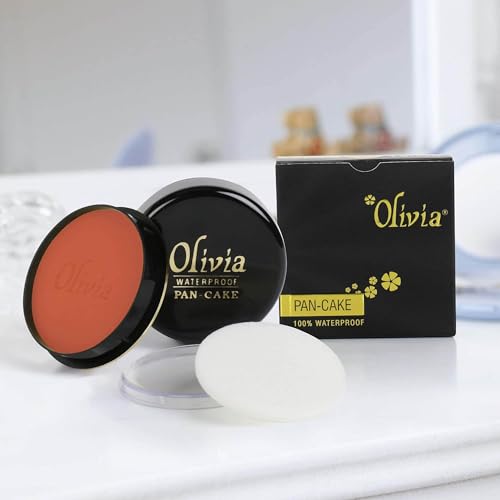 Image of Olivia Pan Cake 100% Waterproof 25g | Full Coverage Makeup Base | Smudge-Proof & Sweat-Resistant | Long-Lasting Velvety Finish | Hides Blemishes | For All Skin Types | Tender Orange - 30