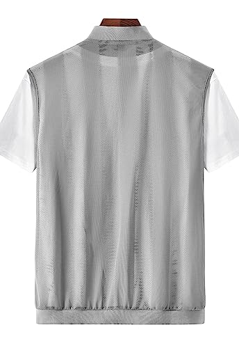 Flygo Men'S Summer Casual Lightweight Breathable Mesh Cycling Travel Zip Vest thumb #2