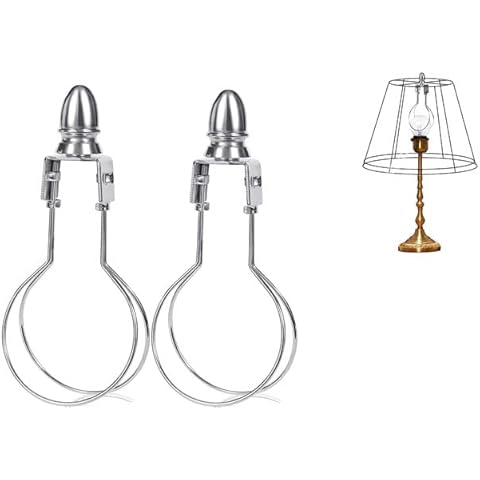 Lamp Shade Light Bulb Clip Adapter,WOYTTSYSM Lamp Shade Holder Includes Finial and Lampshade Levellers to Keep Lamp Shade in Place,Clip on Lampshade Adapter （2PCS / Pack） (Nickel) Cover