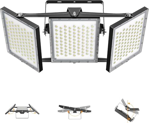 STASUN Ultra Series Proyector LED de exterior, 450W 67500lm Iluminación de emergencia superbrillante, 5000K luz diurna blanca, IP66 Impermeable proyector ajustable de exterior para patio