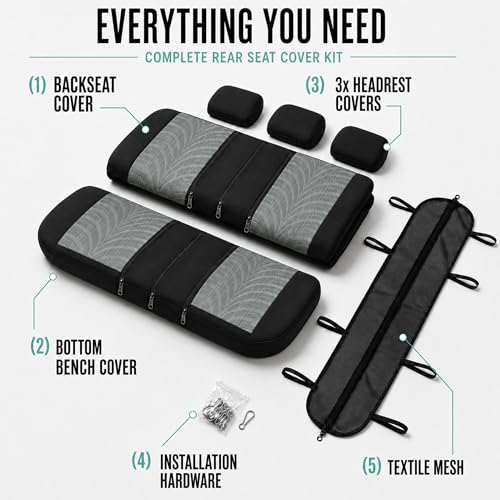 FH Group Rear Set Travel Master Car Seat Covers - Universal Fit, Split Bench Rear Seat, Washable, for SUV, Sedan, Gray by FH Group - Image 6