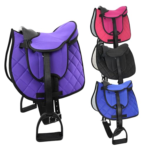 PFIFF 103120 Sattelset „Pro“ für Spiel- oder Holzpferde, Komplettset für Kinder, Kindersattel, Spielsattel, Set in Einheitsgröße, Dunkelblau