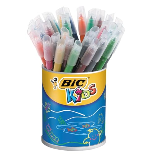 Feutres de coloriage BIC Kids Kid Couleur faciles à laver pour autonomie des enfants - Pot 36