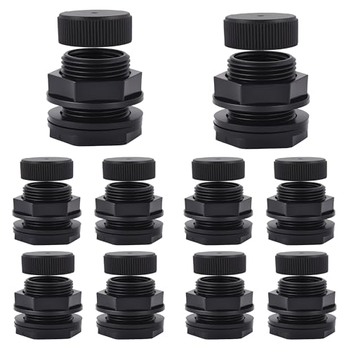 YRDL Manguera de jardín con enchufe, doble NPT hembra de 1/2 pulgada x 3/4 pulgadas macho GHT (rosca de manguera de jardín), accesorio de tanque para barriles de lluvia, acuarios (paquete de 10)