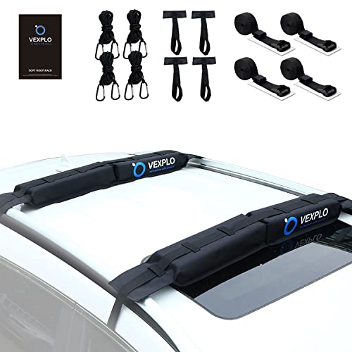 MeeFar Universal Car SUV Soft Roof Rack Pads Cross Bars For, 60 OFF