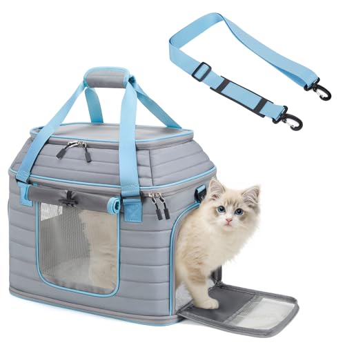 Top-Expandable Pet Carrier: NOBLE DUCK Airline Approved Pet Travel Bag for Cats/Dogs Up to 20 Lbs...