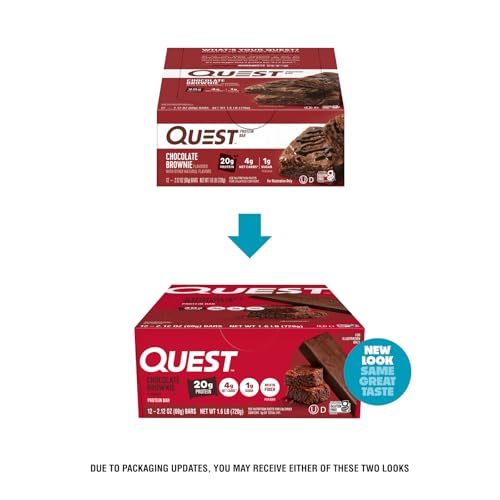 Quest Bar - 60g (Pack of 12, Chocolate Brownie)