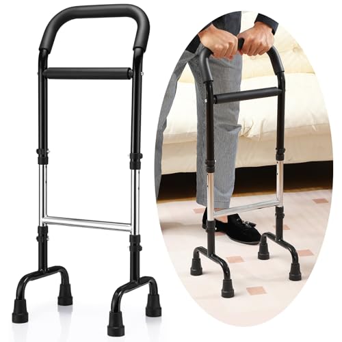 Bulyoou Walking Cane Standing Aid Adjustable Stand Assist Aid, Black