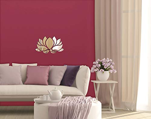 Espelho Decorativo Acrílico Aplique Flor Lotus 34x57cm 38209