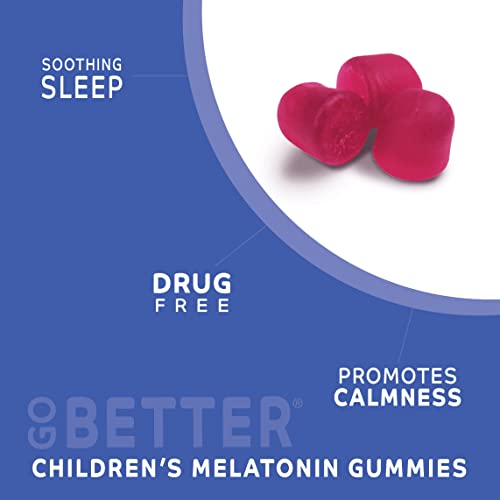 Go Better | Kids Melatonin Gummies | Low Carbs, Gluten Free, Vegetarian, Low Sugar, No Artificial Sweeteners, Non Gmo, Drug Free | 60 Count #TOP3
