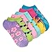 K. Bell Women's 6 Pack Novelty No Show Socks, Palm Beach Blue, 9-11