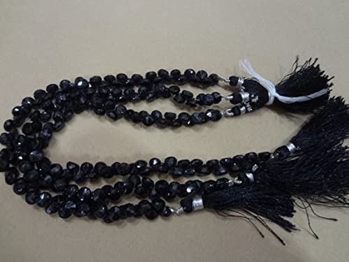 Spinelle noir naturel de haute qualité en perles briolettes oignons pour joaillerie fine