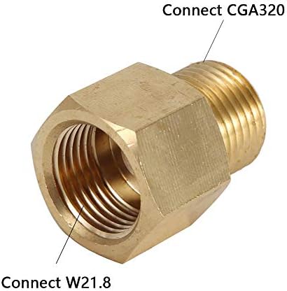 Yosoo Adapter W21.8 Cga320 Co2 Converter Adapter Convertor Transformer Adaptor for Gas (CGA320 Converted to W21.8)
