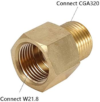 Yosoo Adapter W21.8 Cga320 Co2 Converter Adapter Convertor Transformer Adaptor for Gas (CGA320 Converted to W21.8)