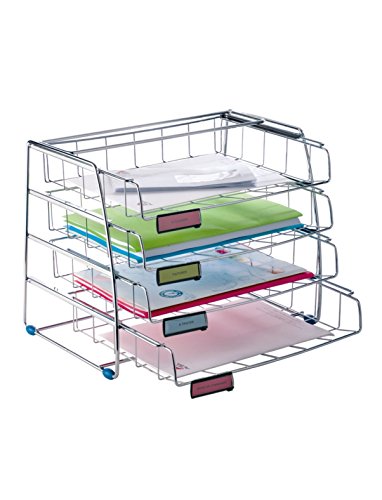 Preisvergleich Produktbild ALBA Briefablage aus Drahtmetall, DIN A4 quer, 4 Ablagen