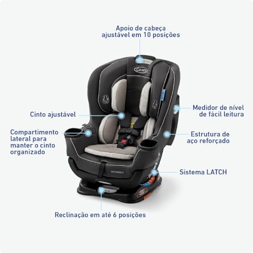 Image of Graco Extend2Fit Convertible Baby Car Seat, Rear and Forward Facing, Adjustable Extension Panel for Extra Legroom, Redmond