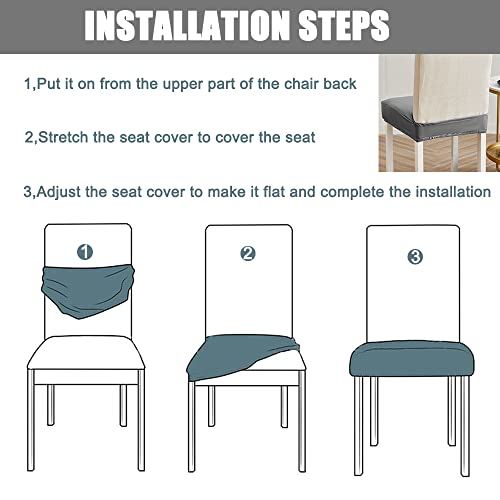 Lygooh Waterproof Seat Covers For Dining Room Chairs Set Of 4 Pu Leather Chair Cover Stretch Dining Chair Slipcover Dining Room Chair Seat Covers Protector Cover Slipcover (4 Pack, Coffee) #TOP5