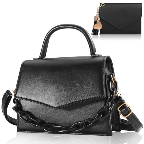 Small Crossbody Bags for Women Girls Trendy Top Handle Satchel Purses with Detachable Acrylic...