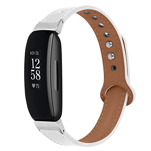Gimuk Leather Strap Compatible with Fitbit Inspire 2 Strap Women Men - Image 2