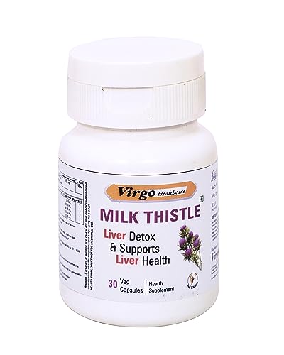 VIRGO HEALTHCARE’s Milk Thistle Extract Detox Supplement for Men and Women with 500mg of Silymarin Extract (25:1) For Healthy Liver | Helps in Cleanse Liver – 30 Veg Capsule VIRGO HEALTHCARE’s Milk Thistle Extract Detox Supplement for Men and Women with 500mg of Silymarin Extract (25:1) For Healthy Liver | Helps in Cleanse Liver – 30 Veg Capsule