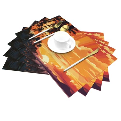 Set de table tropical en PVC lavable et résistant pour repas en extérieur - 3