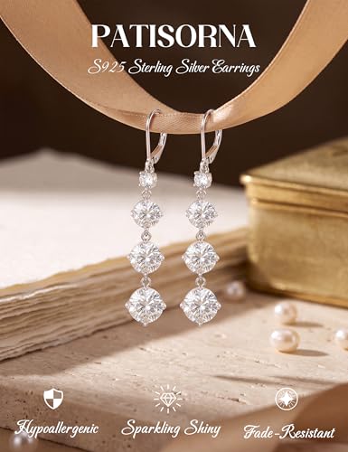 Image of PATISORNA 925 Sterling Silver Long Dangle Earrings for Women Hypoallergenic