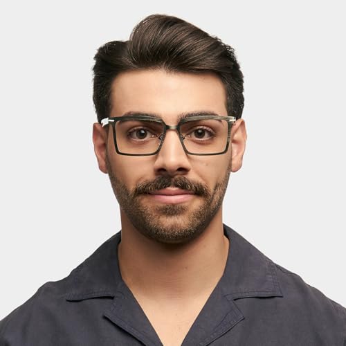 Image of Zeelool Blue Light Glasses for Men Classic Rectangle Blue Light Blocking Glasses TV Phone Computer Gaming Glasses Sharma ZJGM883077-01 Black