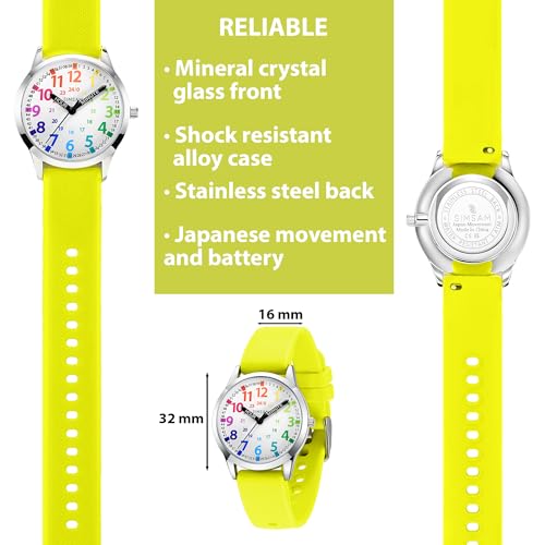 Image of Kids Analog Watch, Learning Watch for Kids 8-12, Waterproof Time Teacher Watches for Boys Ages 5-7 6-8, Easy to Read Educational Girls Watches Ages 8-12, Great Gift Boys Girls Year 4-12 Old Waterproof
