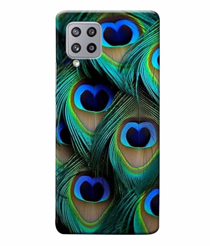 Image of Printed Hard Back Case Cover & Compatible for Samsung Galaxy A22 4G | Peacock Feather (Multicolor) - D1184