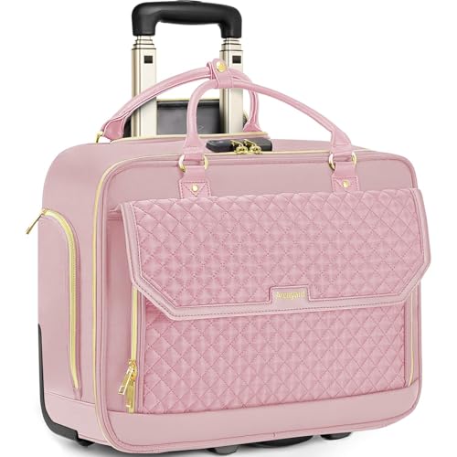 Rolling Laptop Bag Women Pink