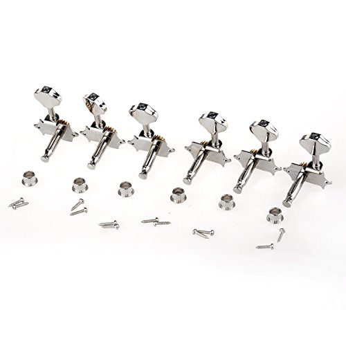 Musiclily Pro Mécaniques 3×3 pour Guitare Acoustique, Nickel Bouton Plaqué Chrome - Les Beatles, Paul McCartney, John Lennon, RIngo Starr, George Harrison Musiclily Pro Mécaniques 3×3 pour Guitare Acoustique, Nickel Bouton Plaqué Chrome – Image 3