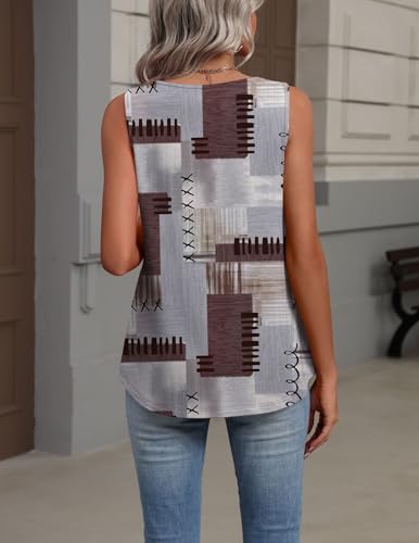 Image of Zeagoo Womens Tank Tops Summer Sleeveless Loose Fit Tops V Neck Pleated Shirts Basic Tees Dressy Casual Trendy Clothes