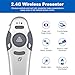 QUI Presentation Clicker Wireless Presenter Remote Clicker for PowerPoint Presentation Remote, PowerPoint Slide Advancer for Mac/Windows/Linux, Google Slide/PPT/Keynote, USB A&C, Silver
