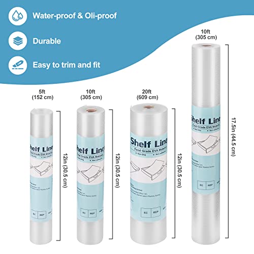 Puricon Non-Adhesive Shelf Liner, Non-Slip Clear Plastic Ribbed Liners For Refrigerator Pantry Cabinet Closet Drawer Desks Shelves Storage, Bpa Free -12 Inch X 5 Ft #TOP7