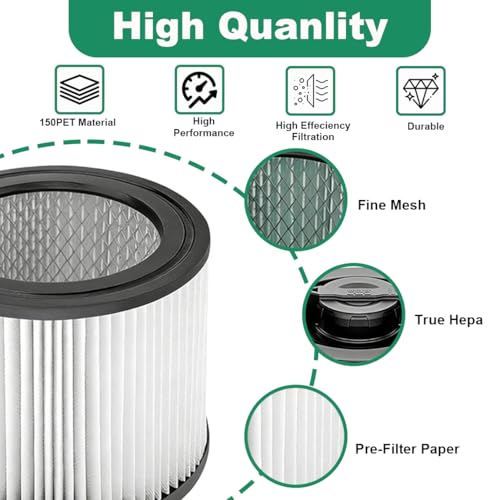 2 Pack DXVC4001 Replacement Filters for DEWALT 4-5 Gallon Wet Dry Vac Compatible with DXV04T DXV05P DXV05S DXV06G DXV08S Shop Vacuum by ANBOO - Used condition - Image 5