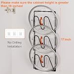 2 Pack Pot Lid Organizer Rack, 6-Tier Pot Lids Holder for Cabinet Door/Wall, No Drilling Adhesive Wall/Door Mounted Rustproof Pot and Pan Cover for Kitchen Storage, Classic Black - Image 4