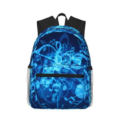 Sac à dos musique bleue unisexe idéal pour les cours et les sorties