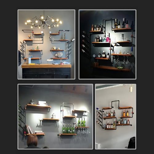 Porte-bouteilles de vin mural moderne et étagères de bar suspendues - 8
