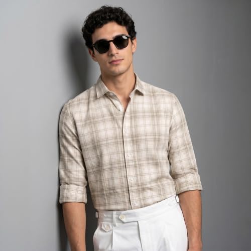 Image of Afflatus Men's Checked Casual Premium Cotton Blend Full Sleeve Regular Fit Check Shirt for Man | Stylish Checks Shirt for Casual Wear | Cotton Shirt for Men