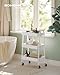 SONGMICS 3-Tier Rolling Cart, Metal Storage Cart, Kitchen Storage Trolley with 2 Brakes and Handles, Utility Cart, Easy Assembly, for Painting Utensils Bedroom Laundry Room, White BSC068W01