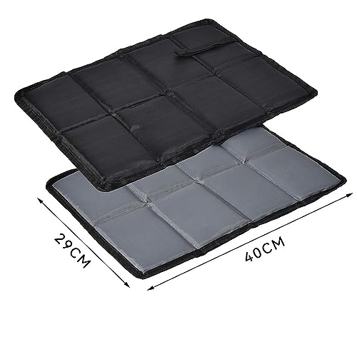 MHwan Sitzkissen Outdoor, 2 Stück Wasserdicht und Thermo Sitzunterlage Outdoor, Warm, Weich und Bequem Sitzkissen Faltbar, mit 2 Aufbewahrungsbeuteln, Maschinenwaschbar (Schwarz+)