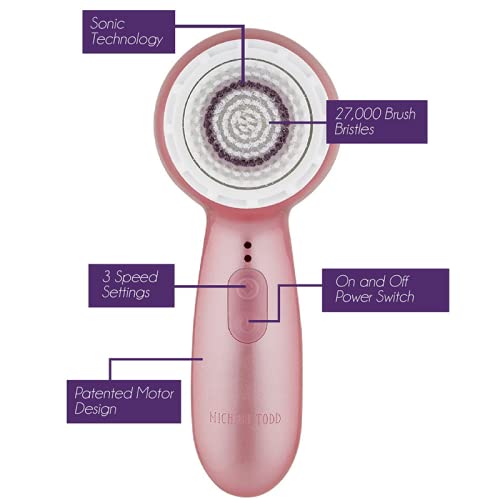 Michael Todd Beauty Soniclear Petite – Facial Cleansing Brush System - 3-Speed Powered Exfoliating Face Brush - Thumbnail 5