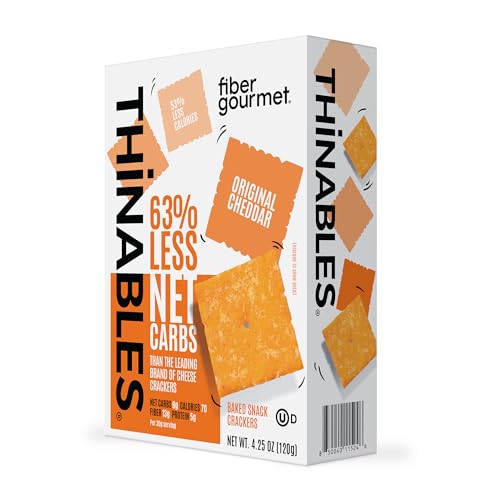 Fiber Gourmet Thinables Baked Cheese Crackers - Real Cheddar - (Pack of 1)